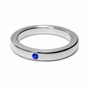 Solitaire Natural Blue Sapphire Ring