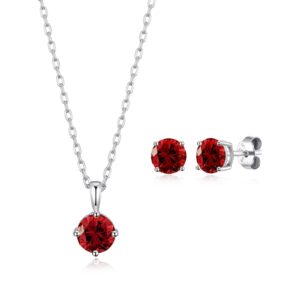 Solitaire Natural Garnet Sets