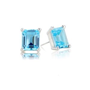 Natural Blue Topaz Studs