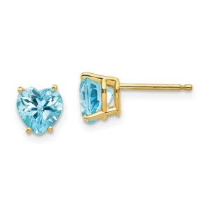 Natural Heart Blue Topaz Studs