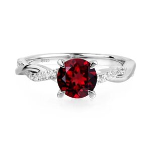 Twist Natural Garnet Ring