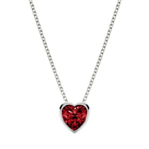 Red Mila Heart Pendant With Chain