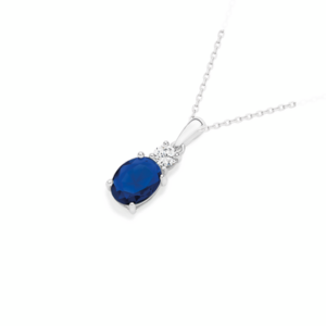 Tara Natural Blue Sapphire Pendant With Chain