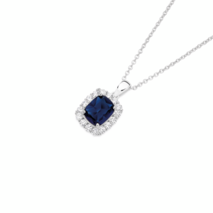 Daina Cushion Natural Blue Sapphire Necklace