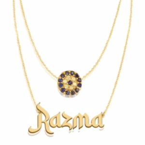Round Evil Eye Name Necklace