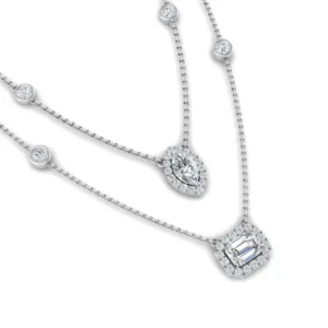 Double Chain Halo Necklaces