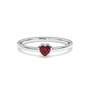 Heart Garnet Ring