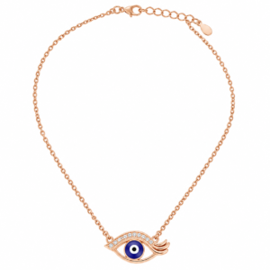 Royal Rose-Gold Evil Eye Necklace