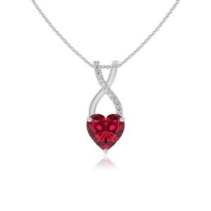 Twist Heart Garnet Necklace