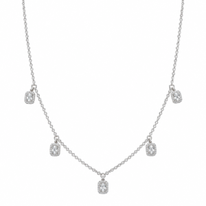 Five-Halo Diamond Necklace