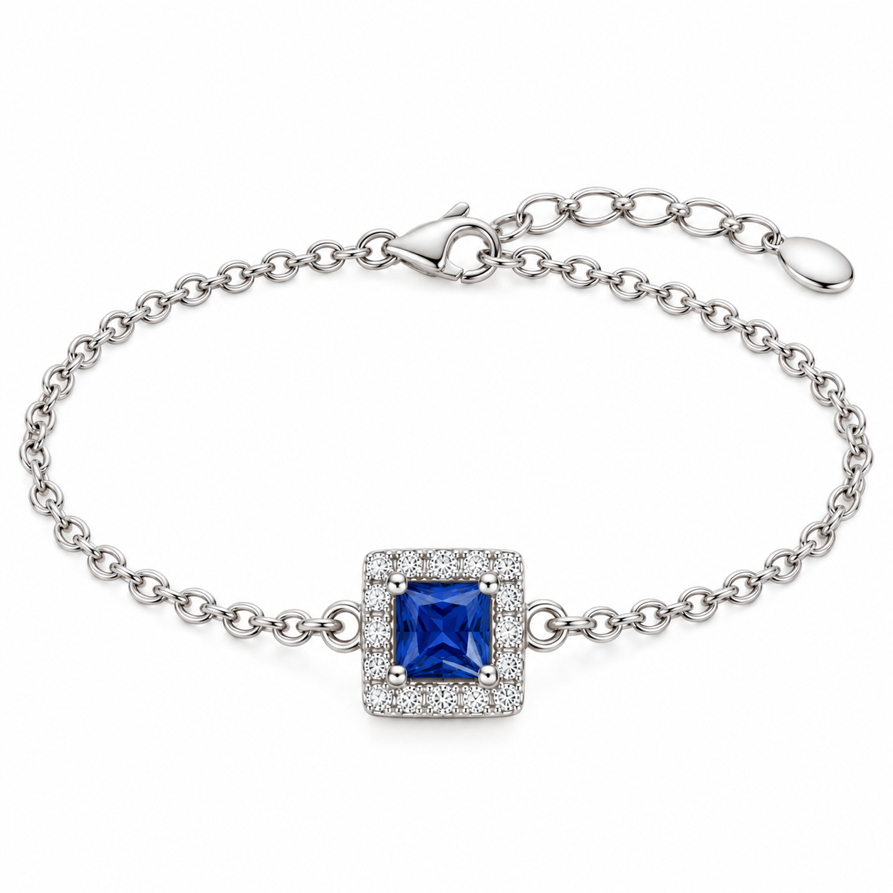 Sapphire Halo Pendant Bracelet